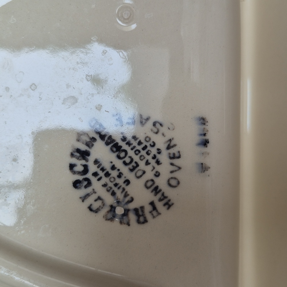Fransican Desert Rose Oval Divided Vegetable Bowl - Picture 3 of 3